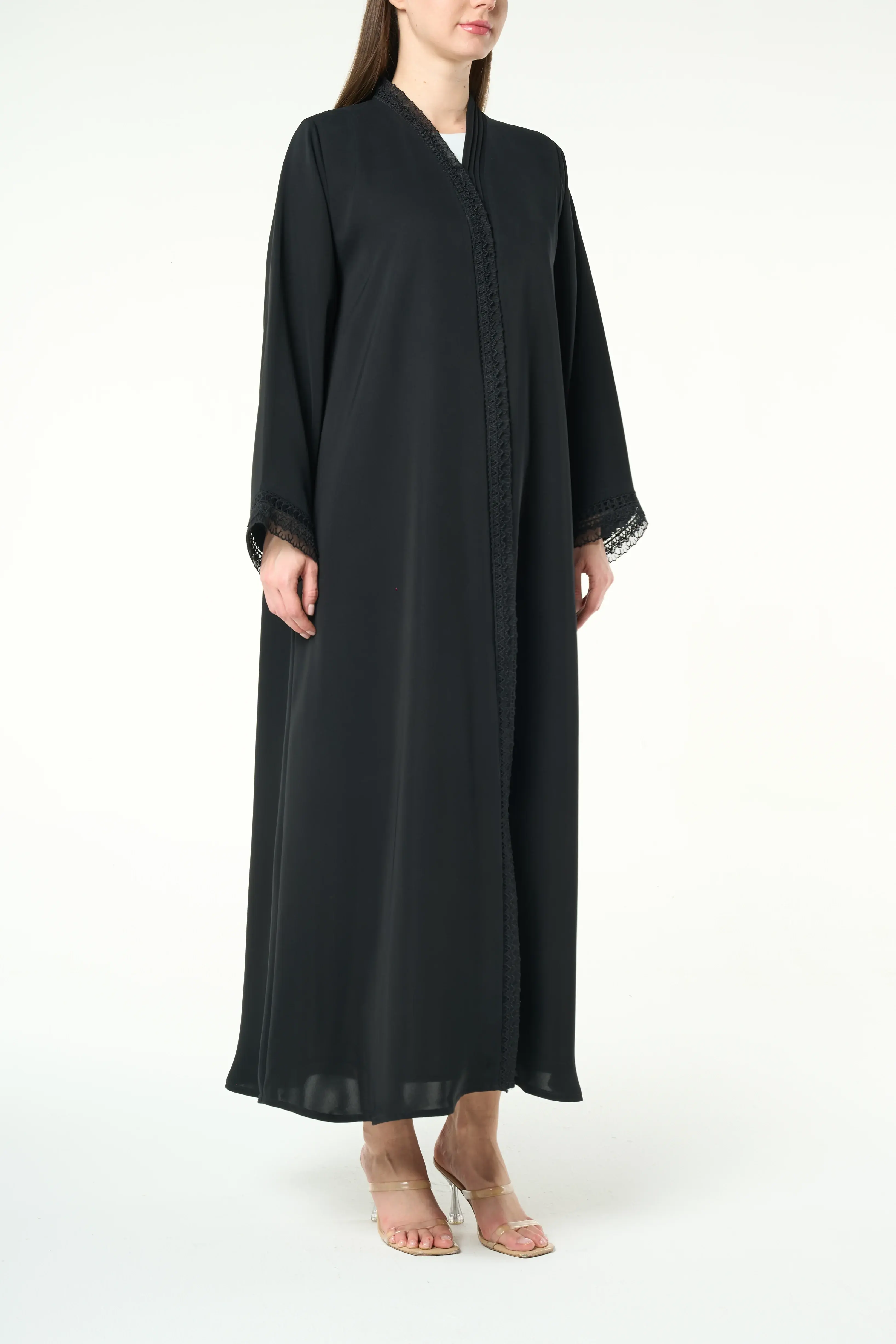 Black Reem Nada, Elegant Lace Details