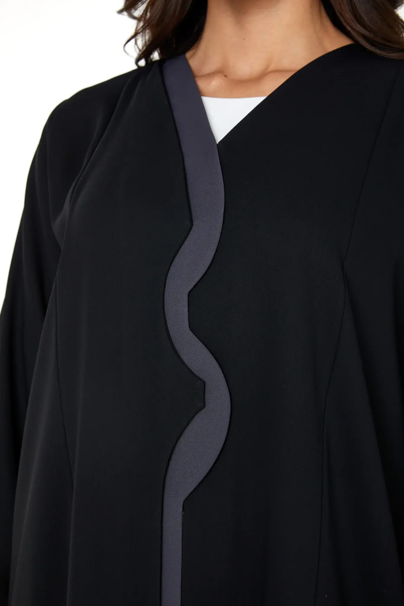Black Layan Crepe Abaya with Clean Minimal Design