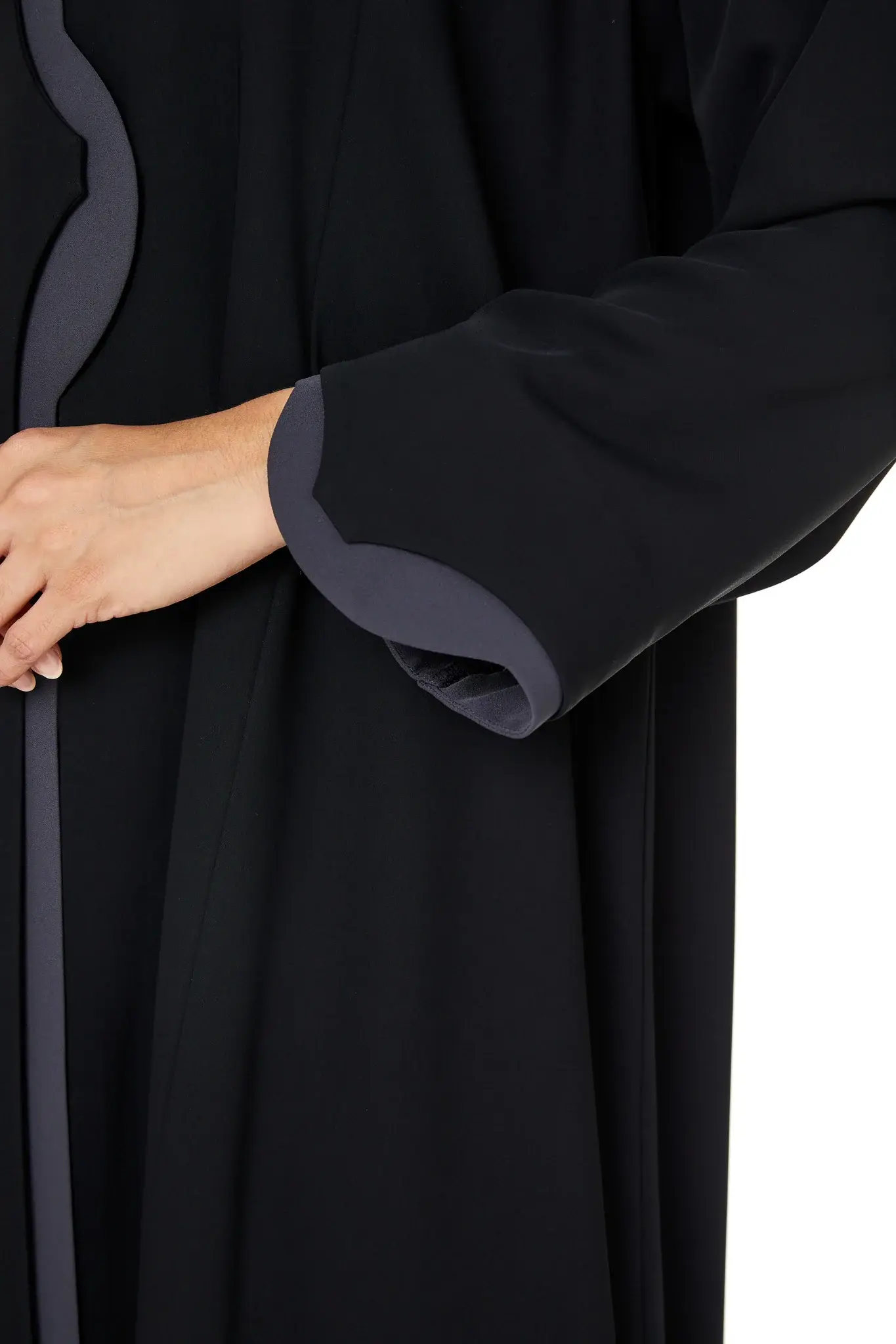 Black Layan Crepe Abaya with Clean Minimal Design