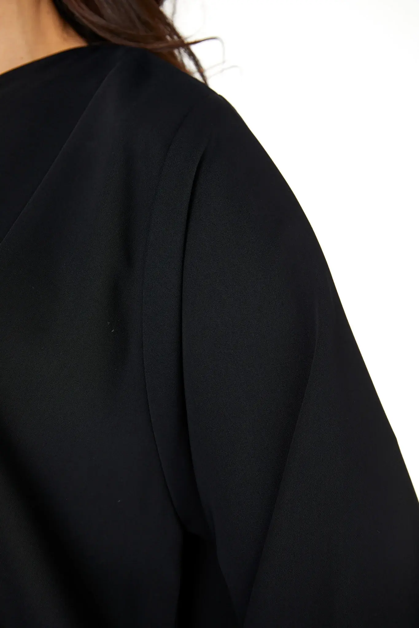 Black Layan Crepe Abaya with Clean Minimal Design