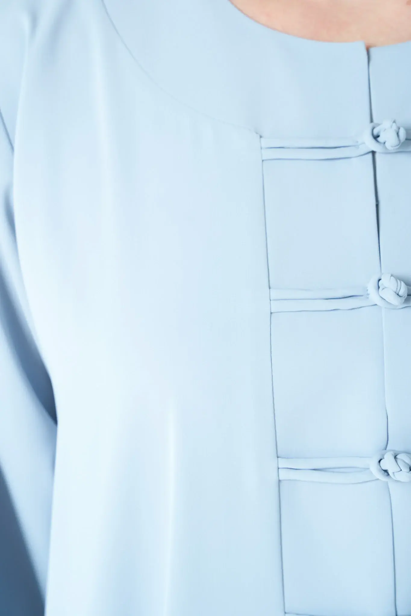 Blue Bio Crepe Abaya with Minimal Design