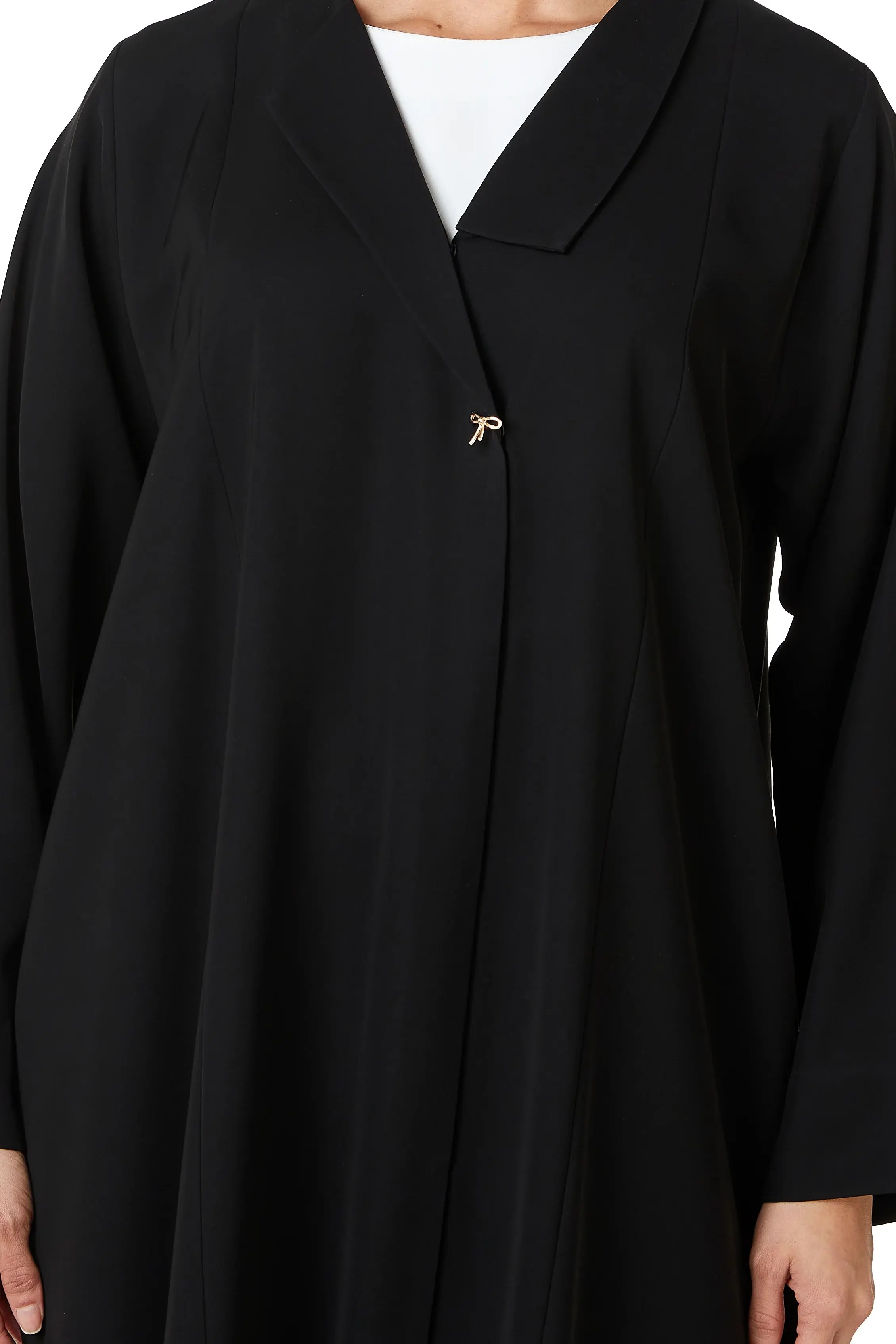 Black Aria Crepe Abaya with Clean Minimal Design